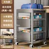 Estante de Armazenamento para Mochilas com Rodas Carrinho Doméstico Móvel para Mesa Estante para Colocar Livros Estante de Livros Artefato Armário de Armazenamento