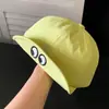 Boné de beisebol feminino estilo japonês, fofo, com olhos grandes bordados e aba pequena, faz o rosto parecer menor, proteção solar, versátil, estilo coreano