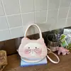 Bolsa de Mão Gatinho de Desenho Animado Japonês Bolsa de Pão Tostado Bolsa de Ombro Única Pequena Fofa Menina Criativa Peculiar Bolsa Transversal