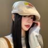 Boina Vial para mujer, primavera y otoño, estilo coreano, sombrero pequeño que muestra el rostro, combina con todo, estilo japonés, retro, sombrero de vendedor de periódicos con cabeza grande.