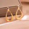 Brincos Geométricos Vazados Banhados a Ouro Real Europeus e Americanos Leve Luxo Retrô Brincos com Design de Gota d'Água Brincos Únicos e Exquisitos para Mulheres