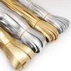 Tiras de Borda de Couro PU Brilhante Dourado e Prateado Embutido Tiras de Borda de Couro Feito à Mão DIY Caseiro Material Atacado