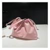 Estilo Fresco Sencillo 2024 Estilo Coreano Casual Invierno Nuevo de Este Año Color Sólido Portátil Plegado Hombro Bolso Cruzado