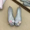 Sapatos de Gelatina de Cristal de Luxo, Tamancos, Sandálias Rasas de Moda para Praia Femininas, Versáteis, de Verão, Rasas, Antiderrapantes para Mulheres