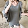 Camiseta Branca de Manga Longa Estilo Morcego para Mulheres, Novo Estilo Outono, Design Nicho Preguiçoso, Camisa Básica Casual Relaxada para Mulheres