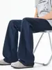 Pantalones de tiro alto ligeramente acampanados con estampado de serpiente, estilo americano, retro, pantalones casuales extralargos para hombres altos, negros