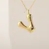 Venta Caliente Transfronteriza 18K Liso Lindo Versión Q Gordito Burbuja Colgante Alfabeto 26 Letras Estilo Minimalista de Nicho