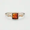 Anillo de Rubí de Imitación Luochen, Cuadrado Ajustable, Gama Alta, Lujo Accesible, Nicho, Anillo Pulsera Versátil y Exquisito