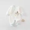 Mameluco de mariposa para bebé para otoño e invierno, tela cálida de tres capas clase A, pijama para bebé, traje de gateo sin costuras para recién nacido