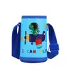 Funda de Termo de Cuero para Estudiantes con Dibujos, Portátil, con Correa Cruzada, para Taza de Agua o Té Infantil, Funda para Termo
