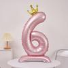 Globo digital retro de corona rosa de pie decoración de cumpleaños de niña fondo fotográfico decoración de escena