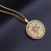 Collar Colgante Sello de los Siete Arcángeles del Amuleto de la Cábala de Salomón Acero Inoxidable Baño de Oro