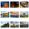 Vista nocturna de Huanghelou, punto de referencia de la ciudad de Wuhan, puente de la Isla del Loro, imán de refrigerador de cristal de Donghu, decoración de recuerdo turístico