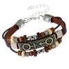 Pulsera punk europea y americana hecha a mano con cuentas de piel de vaca, retro, aleación, para pareja, de cuero, joyería, comercio electrónico transfronterizo, suministro