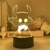 Luz de Noche USB Juego Hollow Knight Accesorios Regalo Cumpleaños Niños Adornos de Mesita de Noche para Dormitorio Luz Luminosa LED 3D