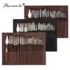Set de 22 pinceles de alta gama en una bolsa de tela, set completo de pinceles de pintura en una caja de colores, pinceles para óleo de madera de color antiguo con nylon