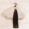 12cm cerrado hilo dorado Seda de Hielo Borla DIY hecho a mano hanfu cheongsam solapa de presión borla colgante adornos para oreja