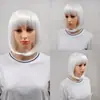 Moda Europea y Americana Casco Bobo para Mujer Multicolor Cabello Corto de Estudiante con Flequillo Seda de Alta Temperatura Casco para Niñas Peluca
