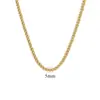 Cadena Cuadrada de Acero Inoxidable Pulsera para Hombre Collar Joyería Hip-Hop Cadena de Acero de Titanio Soldada Doble Fila Delantera y Trasera Estilo Retro