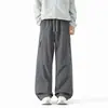 Pantalones personalizados/forrados de polar para otoño e invierno, impermeables y cortavientos, pantalones de trabajo holgados rectos de moda para hombre, estilo grueso