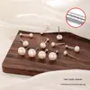 Pendientes de Perla de Plata Pura S999 para Mujer, Pendientes Perforados, Pendientes para Dormir, No Necesitan Quitar Tornillos, Pequeños Accesorios de Clavo para Cartílago Auricular