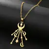Collar Geométrico Popular de Acero Inoxidable Transfronterizo, Nuevo Colgante Estilo Vacacional Chapado en Oro de 18 quilates, Acero de Titanio Versátil para el Verano