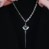 Cadena para Clavícula de Doble Capa Cosida Simple y Versátil con Colgante de Bola Redonda, Collar Moderno y Elegante