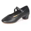 Sapatos de dança quadrada para mulheres, sola macia com sola de couro bovino, sapatos de dança de performance de salto médio, sapatos de dança para mães, sapatos de dança latina para adultos e crianças