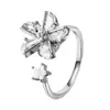 Exquisito Anillo de Molino de Viento para Mujer, Cobre con Diamantes, Giratorio, Diseño de Nicho, Anillo Abierto Elegante y Único, Anillo Estilo Ins