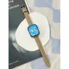 Adecuado para Apple Iwatchs12S9Ultra87654 Reloj con Pulsera de Cuero de Lujo Ligero para Mujer con Patrón de Lichi