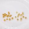 Baño de Cobre Oro Verdadero de 18K Cuchillo Oblicuo Lote Flor Cuentas Redondas Espaciadoras Color Oro 14K Retención de Color Cuentas Cortadas diy Accesorios para Pulsera Hecha a Mano