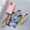 Nuevo Cordón Tejido a Mano Combinación de Colores Cordón para Teléfono Móvil Bolsa Cuerda Corta Funda de Teléfono Móvil Tarjeta Estilo Creativo Simple de Moda