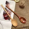 Cucharón de sopa casero tamaño grande para servir sopa congee gachas de arroz cucharón de sopa de madera mango largo cuchara de sopa para comer beber sopa cuchara de madera