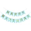 Banner de Aniversário de Folha de Ouro Alargado Feliz Aniversário Letra Papel Bandeirola Pendurada Bandeirola Rabo de Peixe Suprimentos para Festa Celebração