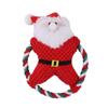 Suprimentos de Natal para Pets brinquedo para cachorro corda com nó para limpeza de dentes molares brinquedo de corda de algodão brinquedo de pelúcia resistente a mordidas boneco de neve de Natal