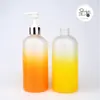 Design Novo Transfronteiriço Cor Gradiente Garrafa de Shampoo com Bomba de Pressão Alto Valor Garrafa com Bomba de Pressão 500ml Plástico para Cuidados