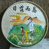 Pá de Lixo Pintada à Mão Pintura Colheitas Agrícolas Grãos Abundantes Pinturas Penduradas Placas de Bambu Pingentes Redondos Decorativos Decorações de Parede Decorações de Parede Retrô
