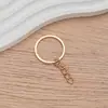 Gancho para chaveiro corrente de quatro seções anel plano galvanizado abertura gancho para chaveiro de brinquedo corrente de 4 seções fecho de chaveiro acessórios para joias DIY