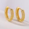 Aogu Producto Nuevo Transfronterizo Pendientes Mini Elegantes Retro de Nicho Europeo y Americano para Mujer Chapado en Cobre Oro Real Moda Pendientes Versátiles