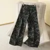 Jeans de Pierna Ancha Camuflados para Mujer Verano Delgados 2026 Nuevos de Cintura Alta Adelgazantes Frescos Picantes Sueltos Versátiles Pantalones de Pata de Elefante