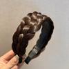 Versão Larga de Peruca de Trança de Cinco Fios Faixa de Cabeça Crânio Alto Torção Trança Faixa de Cabeça Feminina Popular Elegante Pressionado Cabelo Branco Adorno de Cabeça para Mulheres