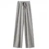Pantalones de Pierna Ancha 100% Lana Merino Australiana para Mujer Otoño Invierno Pantalones Rectos con Caída Suaves como Cachemir Blancos de Largo hasta el Suelo