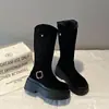 Botas de Caballero de Suela Gruesa para Aumentar la Altura Mujer 2026 Tendencia Elegantes Otoño/Invierno Nuevas Llegadas Pequeñas Botas Altas Hasta la Rodilla de Tacón Alto
