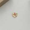 Pequeno mini pingente de zircônia colorida 14K ouro incrustado faça você mesmo pulseira colar brincos acessórios material atacado