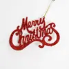 Adornos de letras inglesas con purpurina navideña, Suministros para decoración de árboles de Navidad, Accesorios para arreglos, Colgantes de letras 'Merry Christmas'