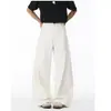 Calça Scimitar Desconstruída Branca Verão 2026 Novo Estilo Calça Reta Solta de Casal Unissex Versátil Casual Longa