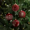 Nuevo producto transfronterizo: Adornos de bola de Navidad flockados color vino de 8 cm, con purpurina y parte trasera adhesiva, bolas de plástico para decoraciones de árbol de Navidad