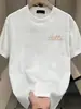 Camiseta de Manga Corta para Hombre de Algodón Puro Estampada Marca de Moda Peso Pesado 2026 Nuevo Verano Transpirable Tendencia Casual Cuello Redondo