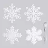Copos de Nieve Navideños Espolvoreados 10.5cm Decoración de Cadena de Copos de Nieve Navideños Decoración de Guirnalda para Árbol Regalo