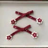 Colgante de Flor Roja, Lazo, Etiquetas de Tela de Encaje con Letras, Accesorios para Calcetines, Decoraciones para Zapatos, Accesorios para Ropa, Ropa para Muñecos de Mascotas
